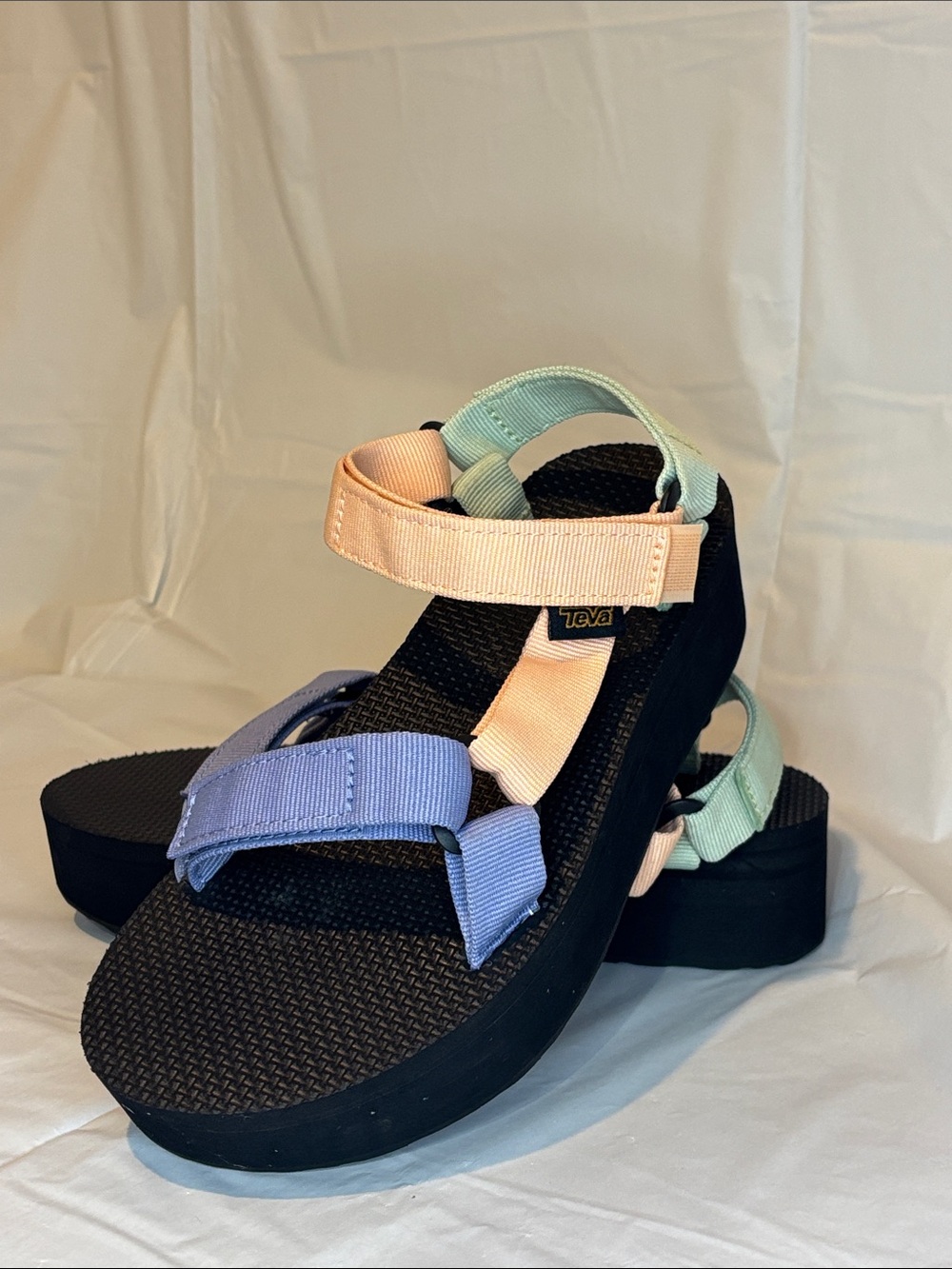 TEVA Flatform Universal Platform Sandals Sherbet Multicolor Pastel